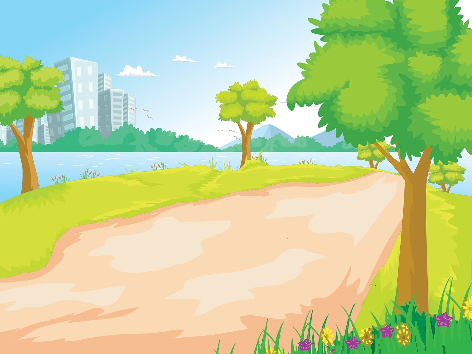 grass bare spot by the river